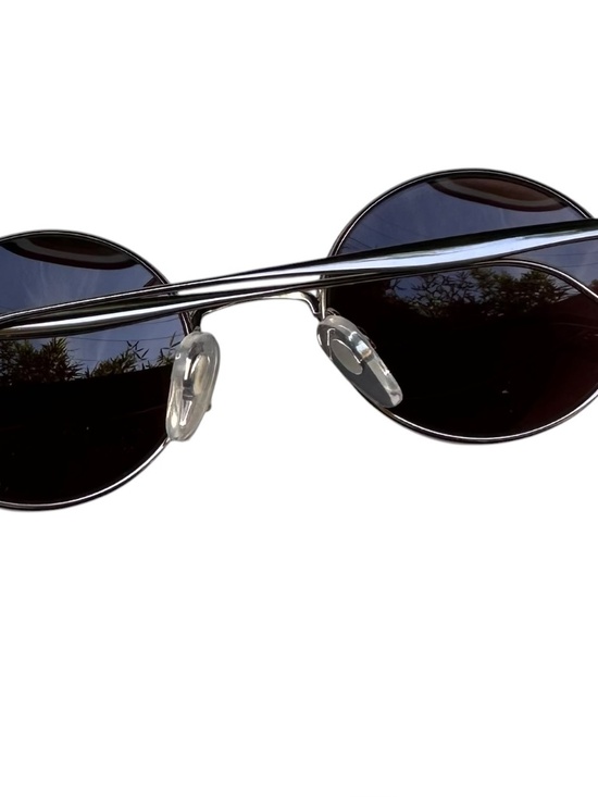 Vintage MIYAKE Design Studio Round Sunglasses Silver Frame Brown Lenses 90s main image 5